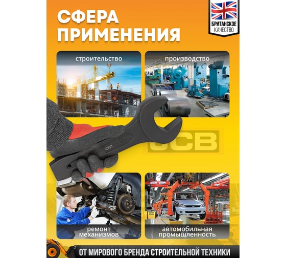 Ключ рожковый JCB ударный односторонний 55мм JCB-79155(58222)
