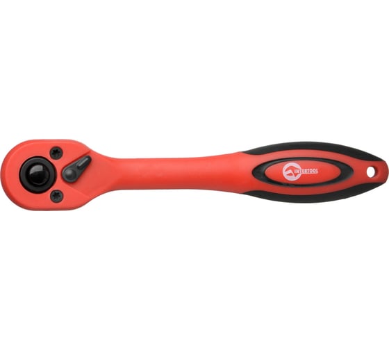 Рукоятка с храповым механизмом INTERTOOL на 72 зуба 1/4 изогнутая Cr-v, Professional HT-2107 1