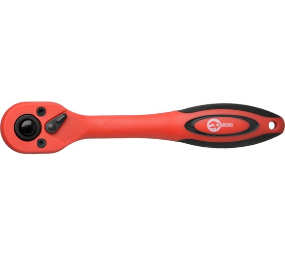 Рукоятка с храповым механизмом INTERTOOL на 72 зуба 3/8 изогнутая Cr-v, Professional HT-2108