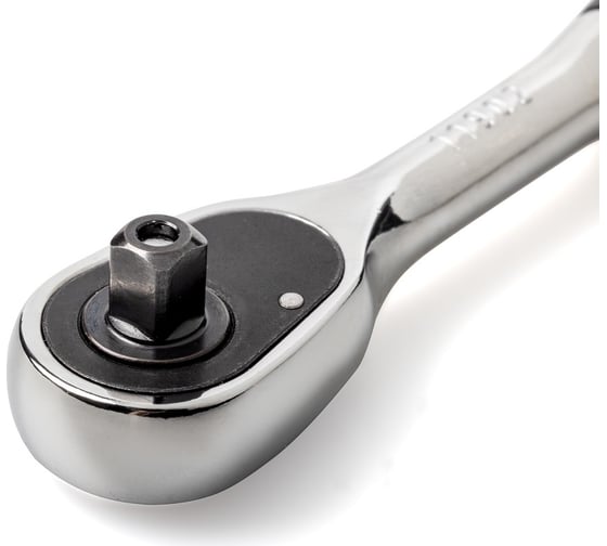 Вороток Sata 1/4" рукоятка (147мм.; капл.голов.) быстросъёмн. храпов. реверс. резин.рукоятка 11902
