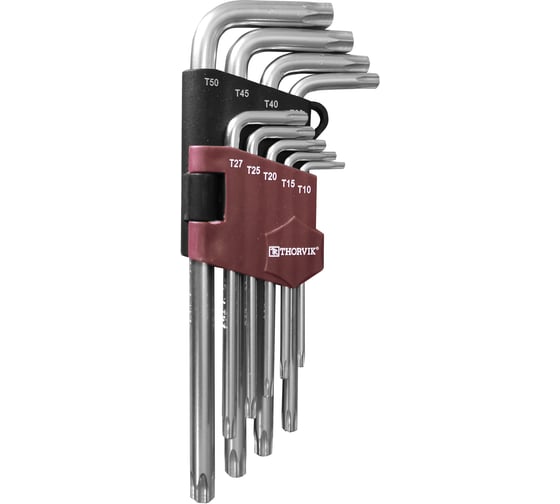 Набор торцевых ключей Thorvik TK9S TORX, Т10-T50, 9 предметов 53120 1