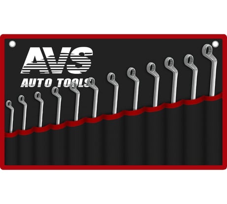 Набор гаечных накидных изогнутых ключей в сумке AVS 6-32 мм 12 предметов K2N12M A07652S