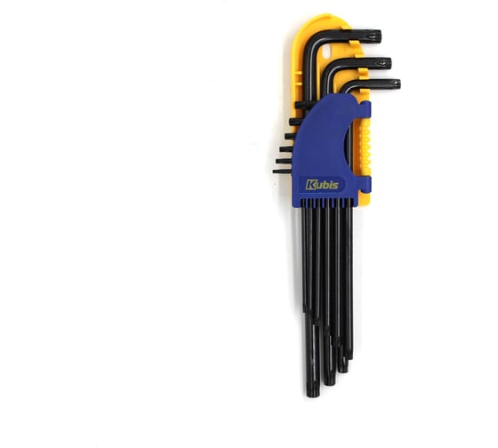 Ключи торцевые Kubis TORX 9 шт длинные, T10, T15, T20, T25, T27, T30, T40, T45, T50, CrV 02-08-9809