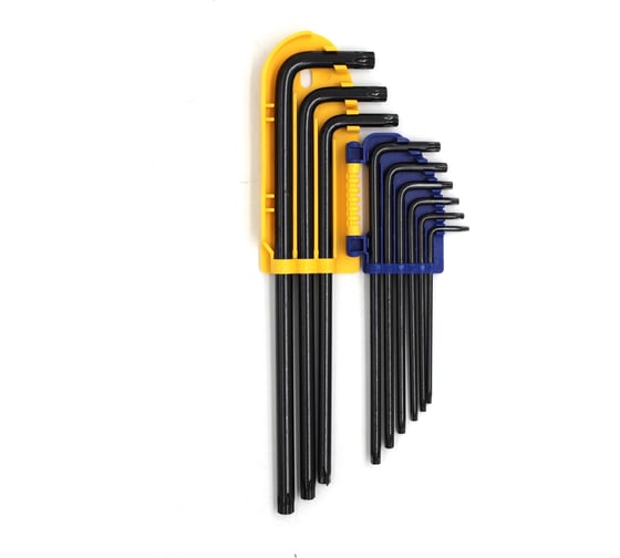 Ключи торцевые Kubis TORX 9 шт длинные, T10, T15, T20, T25, T27, T30, T40, T45, T50, CrV 02-08-9809