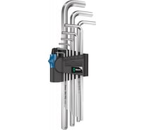 Набор Г-образных ключей WERA 950/9 L Hex-Plus HF 1, 9 пр., 1.5x10 мм, хром, с фикс. функцией WE-022130