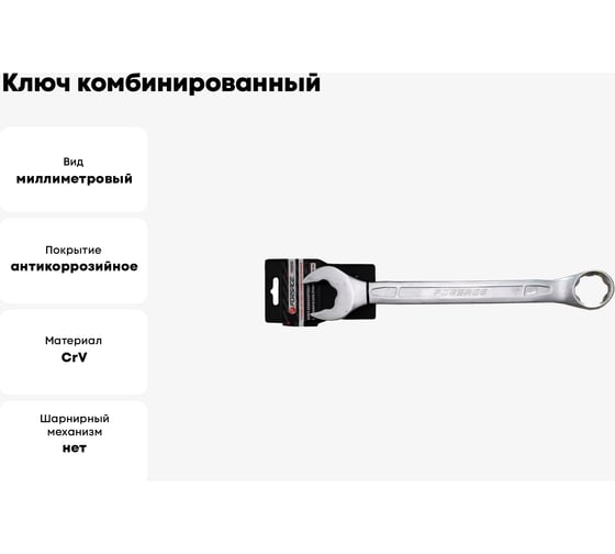 Ключ комбинированный с динамическим профилем Forsage 25мм на пластиковом держателе F-75525HD(27999)