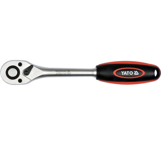 Трещотка с пластмассовой ручкой прямая YATO 72 зубца 3/8" 197мм YT-0323