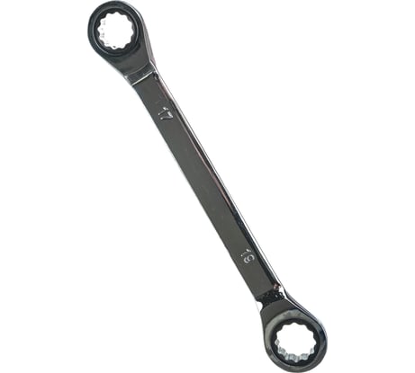 Накидной ключ ТУНДРА трещоточный CrV, полированный, 72 зуба, 17 х 19 мм 2354093