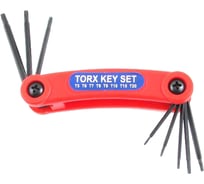 Набор шестигранных ключей TORX CNIC 2215 T5, Т6, Т7, Т8, Т9, Т10, Т15, T20 в пластиковом корпусе, 8 шт. 48766