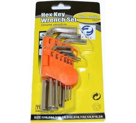 Шестигранных дюймовых из 9шт CNIC (1/16"-3/8")в пласт. упаковке CrV "" (2419) 48771