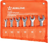 Набор ключей комбинированных трещоточных шарнирных коротких Airline PRO 6 предметов, 8-17мм, в сумке ATAL032