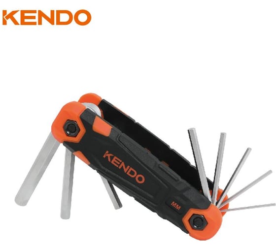 Набор складных шестигранных ключей KENDO 1.5, 2, 2.5, 3, 4, 5, 6, 8 мм 20717