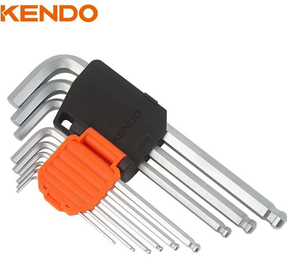 Набор удлиненных имбусовых ключей с шаром KENDO 9 шт. 20737