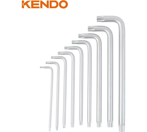 Набор удлиненных ключей TORX KENDO 9 шт. 20743
