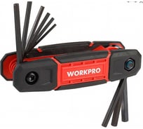 Набор шестигранных ключей WORKPRO 9шт. (SAE) складной WP222029