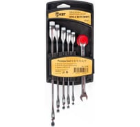 Набор гаечных комбинированных трещоточных ключей КВТ НТК-6 серия PROFESSIONAL 8-17 мм 91948