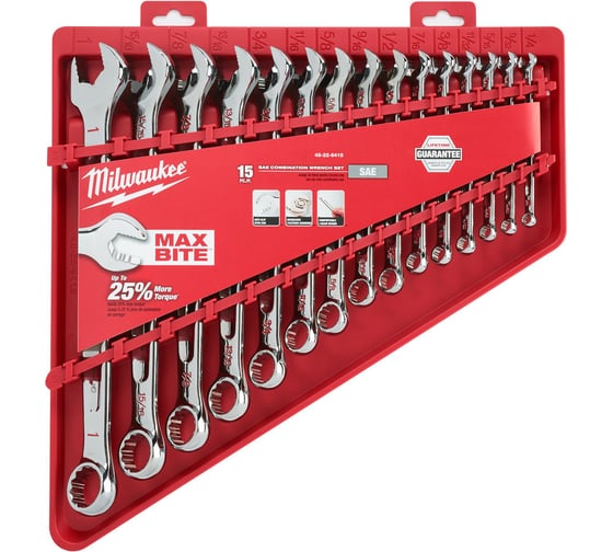 Набор дюймовых ключей с трещоткой в накидной части Milwaukee 15 шт 4932464996 1