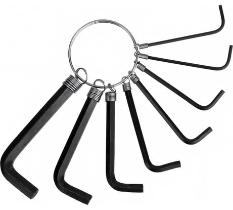 Набор шестигранных ключей на кольце LOM 1.5 - 6 мм, 8 шт. 2354385