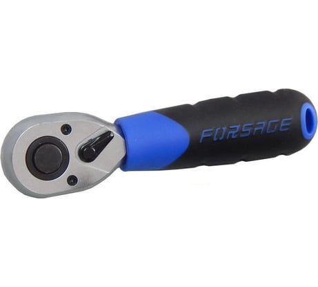 Реверсивная трещотка Forsage короткая 1/2" L-170мм с резиновой ручкой F-802419(15777)