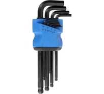 Набор шестигранных ключей ТУНДРА black, удлиненных. с шаром, CrV, 1.5 - 10 мм, 9 шт. 2354401