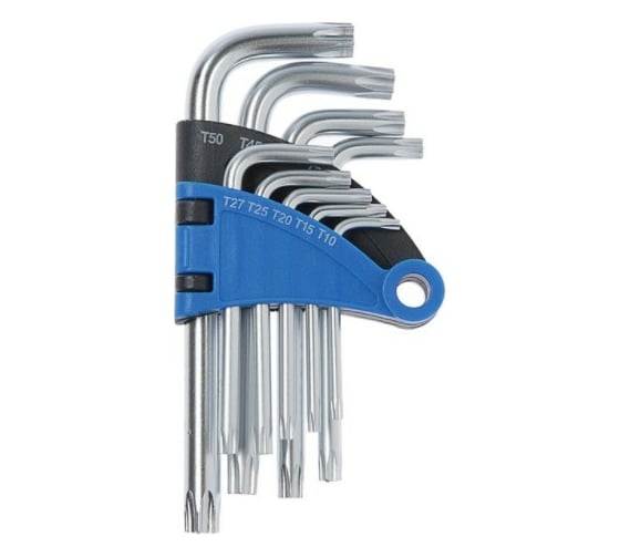 Набор ключей TUNDRA TORX Tamper, CrV, TT10 - TT50, 9 шт. 2354395 1