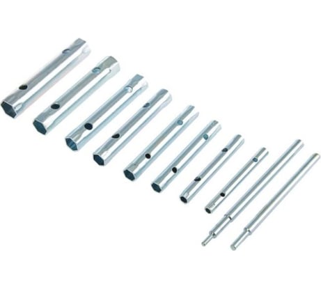 Набор торцевых трубчатых ключей TUNDRA оцинкованные, 6 - 22 мм, 2 воротка, 10 предметов 1550262