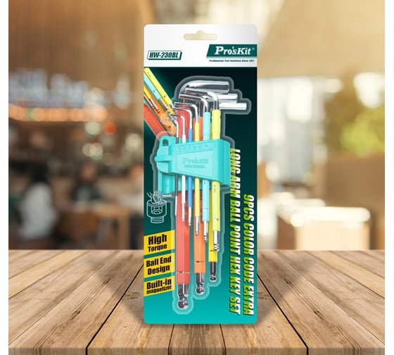 Набор разноцветных шестигранных ключей Pro'sKit HW-230BL 00451867