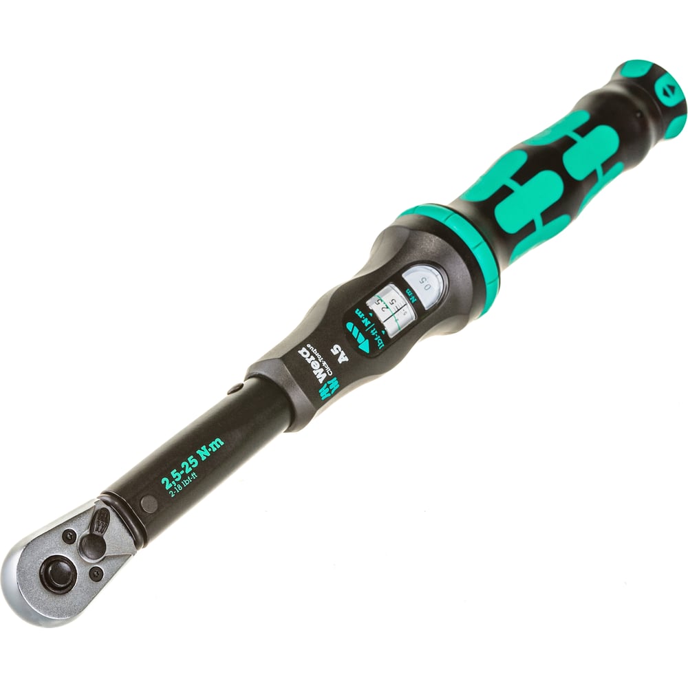 Динамометрический ключ с трещоткой WERAClick-Torque A 5 1/4, 2,5-25 Нм ...