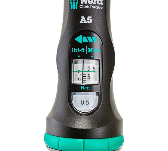 Динамометрический ключ с трещоткой WERAClick-Torque A 5 1/4, 2,5-25 Нм, L-290 мм WE-075604
