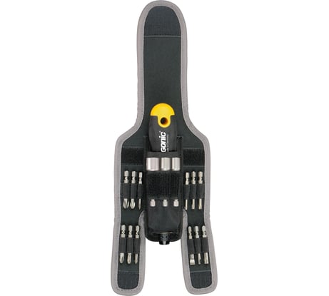 Трещотка Felo Ergonic K 1/4, поворотная, с набором бит в чехле, 16 предметов 06071604