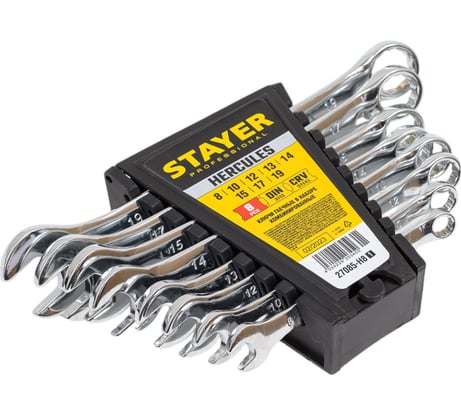 Набор комбинированных гаечных ключей Stayer 8 шт 8 - 19 мм HERCULES 27085-H8_z01