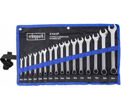 Набор комбинированных ключей Scheppach 6-19, 22, 24 мм, 16 предметов Sch-5161P(59126)