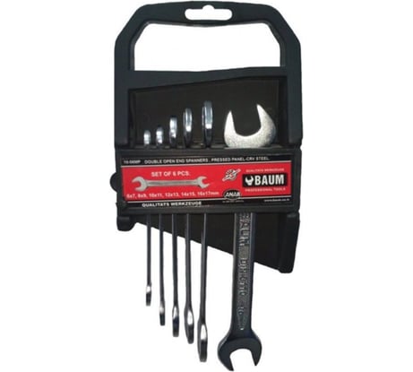 Набор рожковых ключей BAUM в пластиковом держателе, 8x10-20x22 мм, 6 предметов 10-06МР