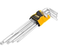 Набор Г-образных 6-гранных экстрадлинных ключей с шаром JCB 1.5-6, 8, 10 мм, 9 предметов JCB-5093XLB(59314)