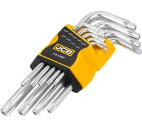 Набор Г-образных ключей TORX с отверстием JCB Т10Н, Т15Н, Т20Н, Т25Н, Т27Н, Т30Н, Т40Т, Т45Н, Т50Н 9 предметов JCB-5098T(59316)
