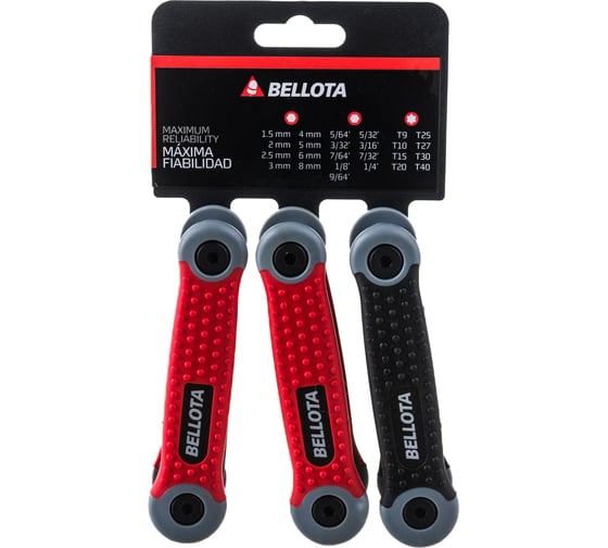 3 складных набора по 8 ключей Bellota Allen и Torx 6455P3