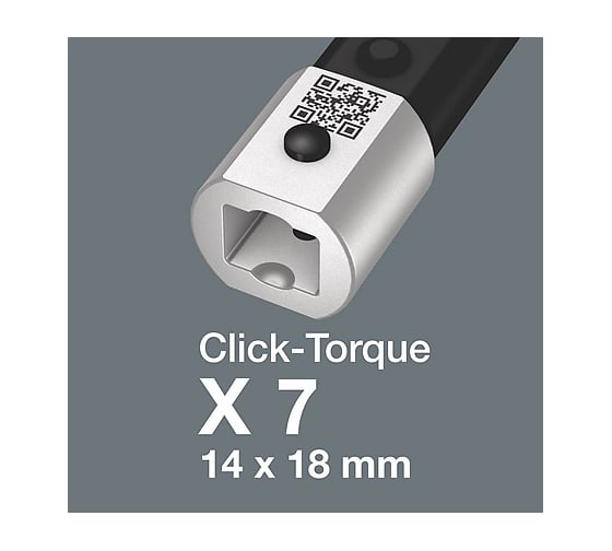 Динамометрический ключ для сменных инструментов WERA Click-Torque X 7 10-100 Нм WE-075657