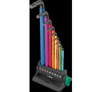 Набор Г-образных ключей WERA 950/9 Hex-Plus Multicolour 3 метрические размеры, BlackLaser, 9 пр. WE-133165