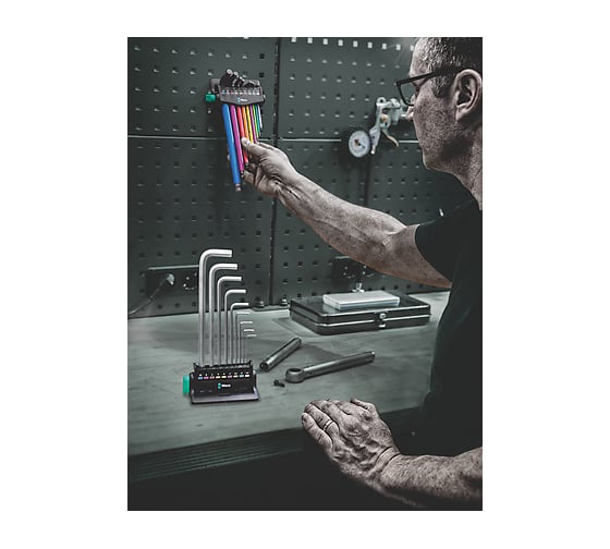 Набор Г-образных ключей WERA 950/9 Hex-Plus 8 метрические размеры, с хромированным корпусом, 9 пр. WE-022102