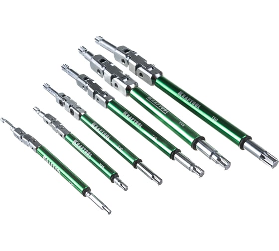 Набор имбусовых ключей Kraftool INDUSTRIE, Cr-Mo сталь, S2, шарнирная конструкция, TORX, 6шт, в чехле 27453-H6
