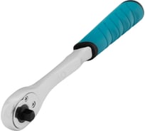 Ключ-трещотка GROSS 1/4", CrV, 90 зубьев, усиленный, хром 14053