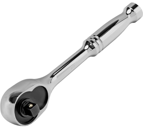 Ключ-трещотка GROSS 1/4", CrV, 120 зубьев, цельнометаллический, хром 14050