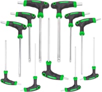 Набор ключей 6-гранных Rockforce Т-образных 10 предметов (2, 2.5, 3, 4, 4.5, 5, 5.5, 6, 8, 10мм), в металлическом держателе RF-2107(19054)