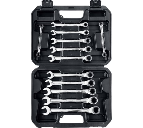 Набор комбинированных гаечных ключей Зубр ПРОФЕССИОНАЛ трещоточные 27073-H12