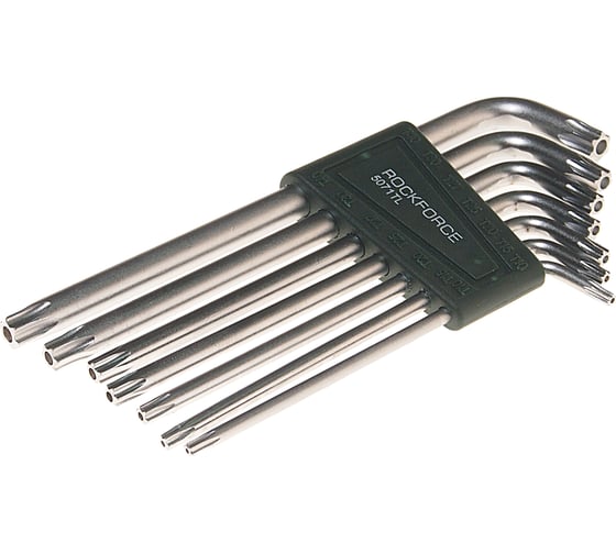 Набор TORX экстрадлинных ключей ROCKFORCE Т10Н-Т40Н с отверстием 7пр. RF-5071TL RF-5071TL(5729)