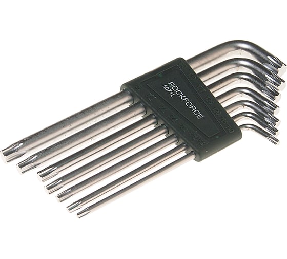 Набор TORX Г-образных удлиненных ключей ROCKFORCE T10-T40 7пр. RF-5071L RF-5071L(5718)