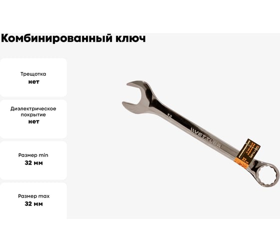 Комбинированный ключ VETTLER 32х32 RMS32