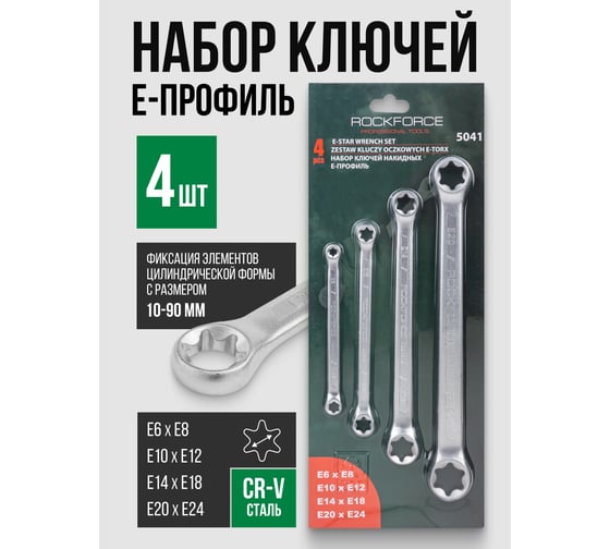 Набор накидных ключей Rockforce звездочка 4пр RF-5041(11556)
