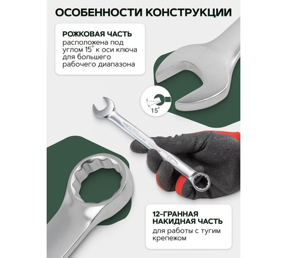 Набор комбинированных дюймовых ключей Rockforce 12пр. RF-5121S(47121)