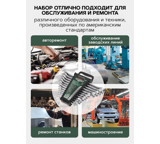 Набор комбинированных дюймовых ключей Rockforce 12пр. RF-5121S(47121)